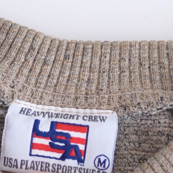 VTG USA Player Sportswear Indiana University Heavyweight Taupe Crew Neck Sweater - Picture 4 of 9